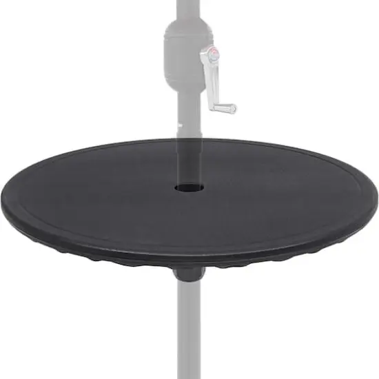 20" Black Outdoor Umbrella Table Tray {1}
