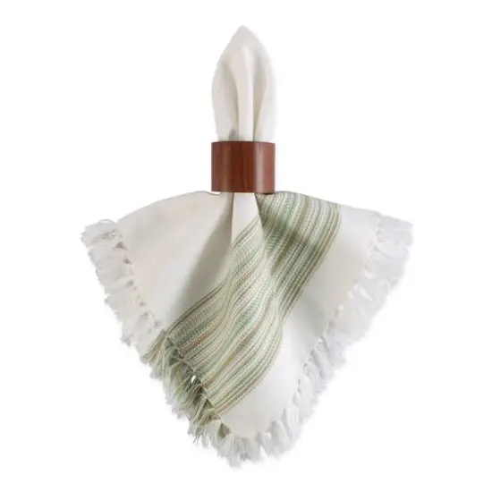 DII&reg; 20" x 20" Fringed Striped Napkins, 6ct. Thyme {5}