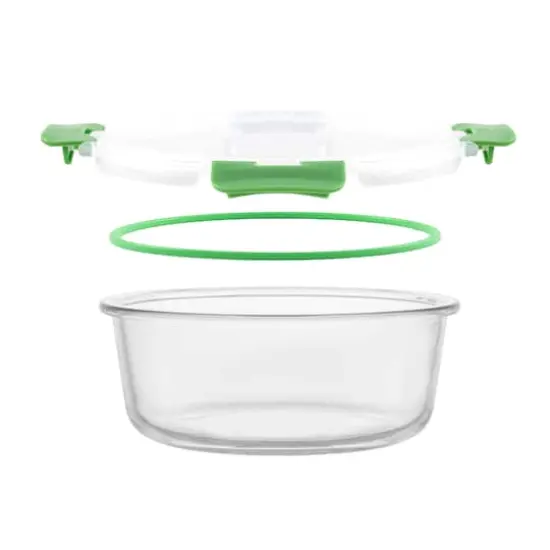 JoyJolt&reg; Glass Storage Containers Set Green {8}