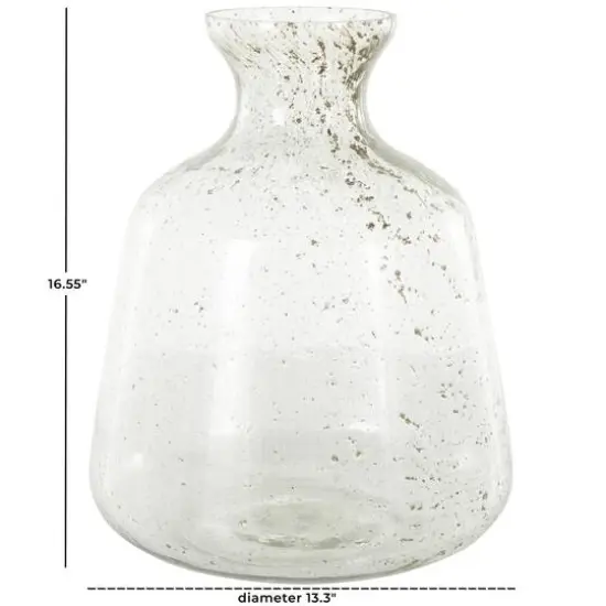 16.5" Clear Speckled Glass Vase {8}
