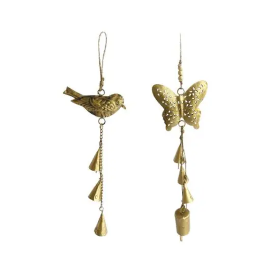 Hello Honey&reg; 2 Pack 12" Metal Bird & Butterfly Ornaments {1}