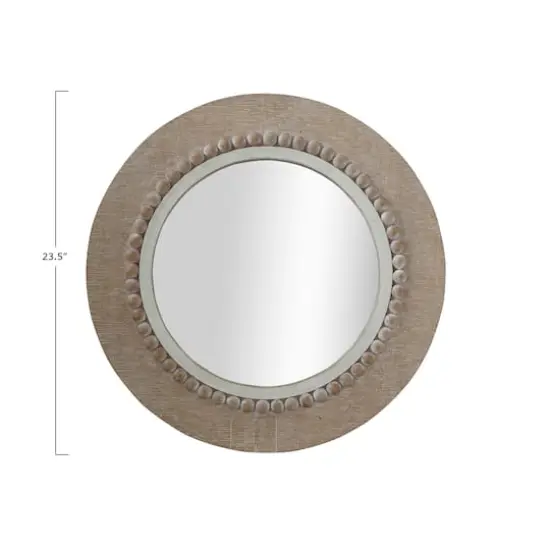 Hello Honey&reg; Round Decorative Wood Wall Mirror {3}