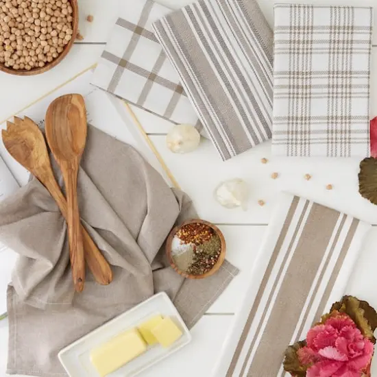 DII&reg; Assorted Brown Woven Dishtowel (Set of 5) {10}