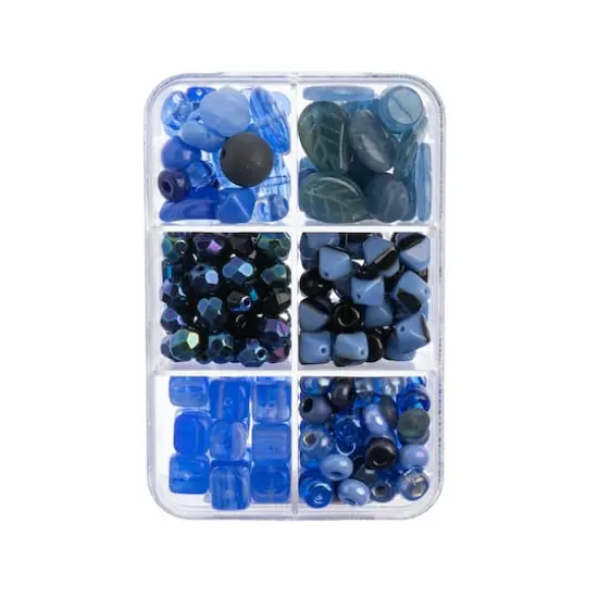John Bead Czech Glass Recipe Box Beading Kit Blueberry Ice Cream {5}