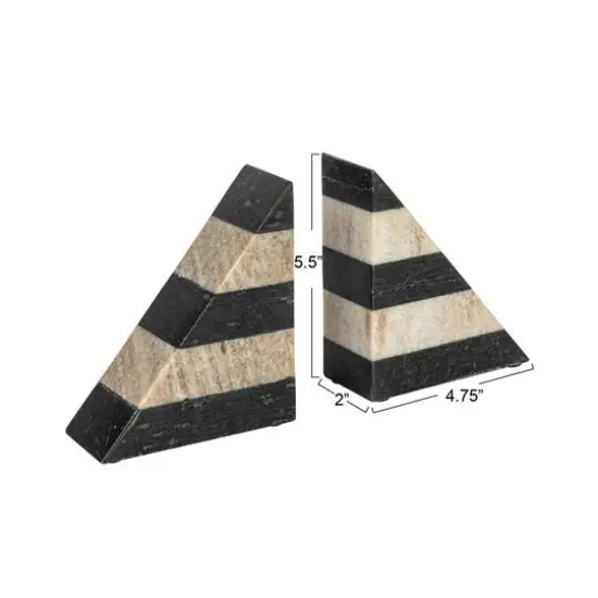 Hello Honey&reg; Brown & Black Decorative Marble Bookends Set {7}