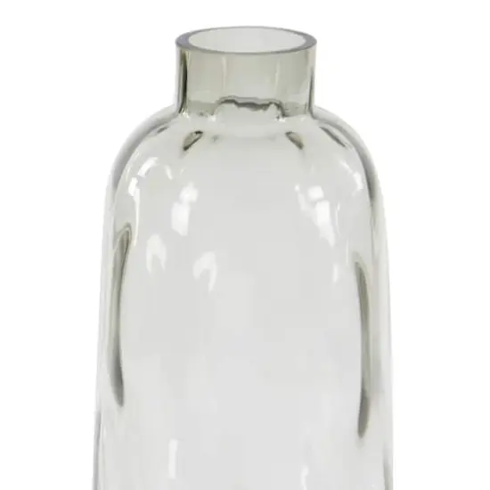 17" Gray Coastal Glass Vase {3}