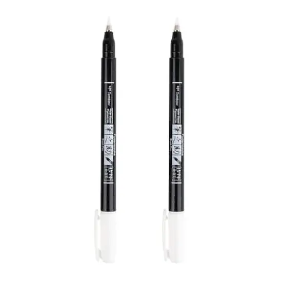 Tombow Fudenosuke White Calligraphy Brush Pens, 2ct. {4}