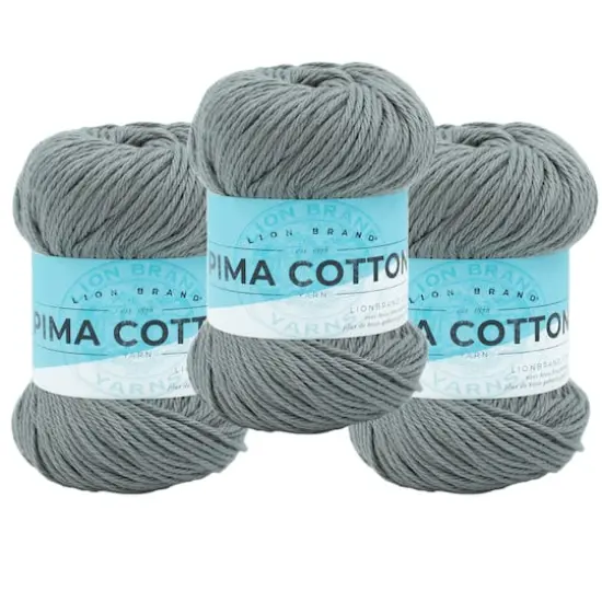 3 Pack Lion Brand&reg; Pima Cotton Yarn Pewter {1}