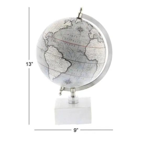 13" White Ceramic & Metal Contemporary Globe {6}