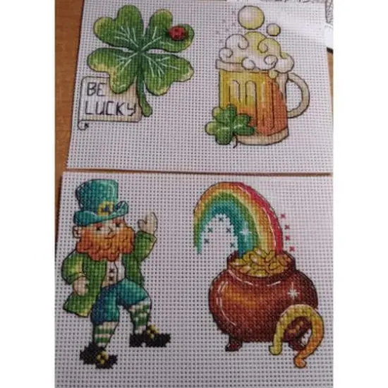 MP Studia St. Patrick's Day Magnets Plastic Canvas Counted Cross Stitch Kit {6}