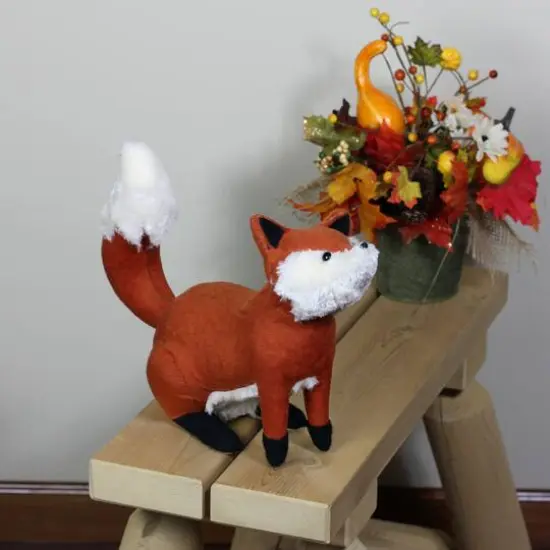 15.75" Orange Plush Sitting Fox Fall Tabletop D&eacute;cor {3}