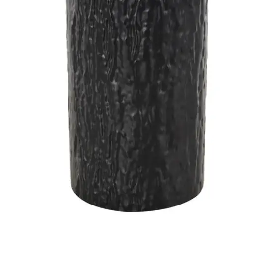 Black & Natural Textured Color Block Metal & Wood Vase Set {6}