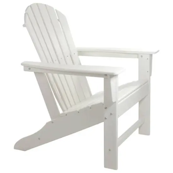 White All Weather Recycled Plastic Outdoor Adirondack Chair {5}