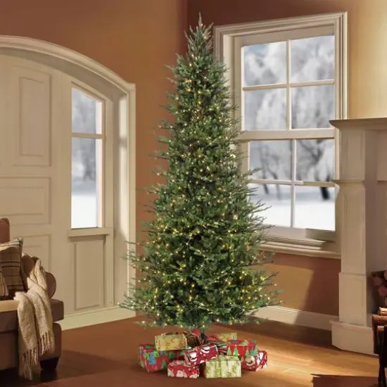 9ft. Pre-Lit Slim Balsam Fir Artificial Christmas Tree, Clear Lights {3}
