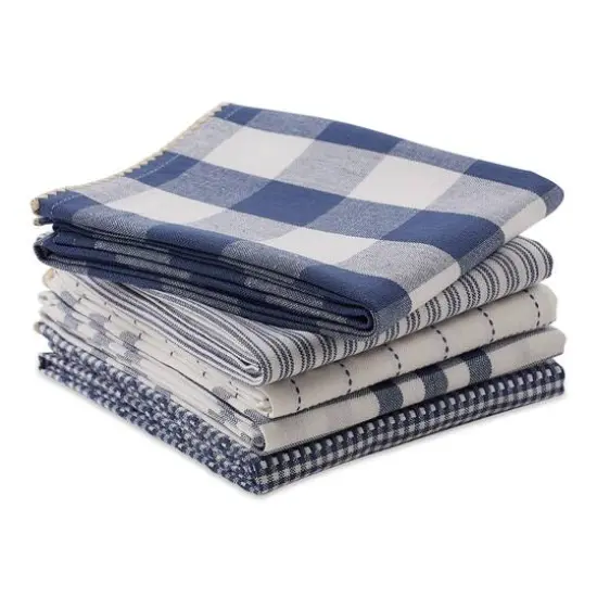 DII&reg; French Blue Farmhouse Woven Dishtowel Set {4}