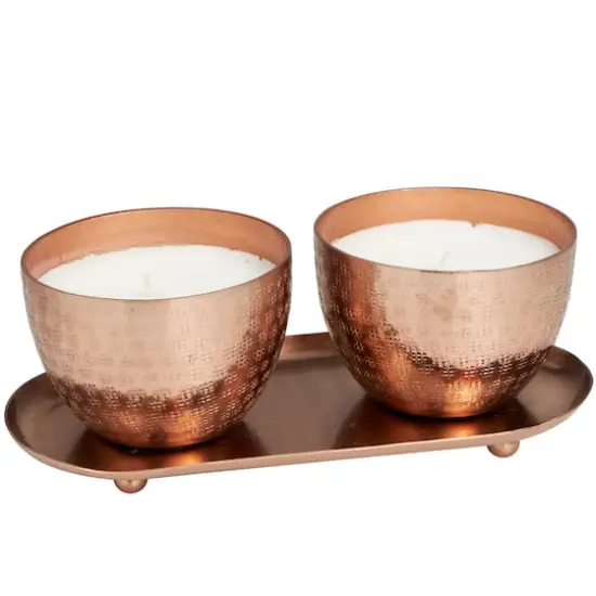 10oz. Sauvignon Blanc Scented Candles in Copper Bowls with Tray {3}