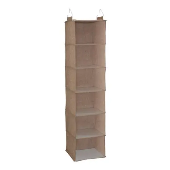 Household Essentials 6 Shelf Hanging Closet Organizer Brown {1}