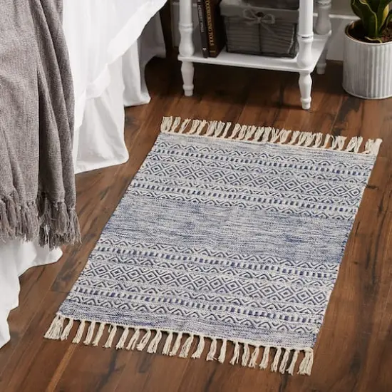 DII&reg; French Blue Textured Dobby Hand-Loomed Rug, 2ft. x 3ft. {6}