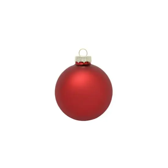 Whitehurst 40ct. 1.25" Matte Glass Ball Ornaments Red Matte {1}