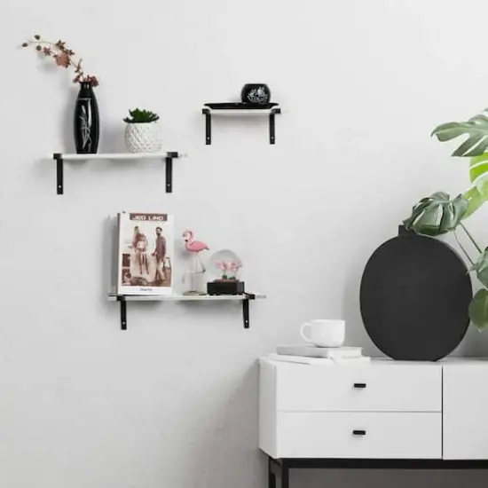 NEX&trade; White Wall Mounted Floating Shelf Set {7}