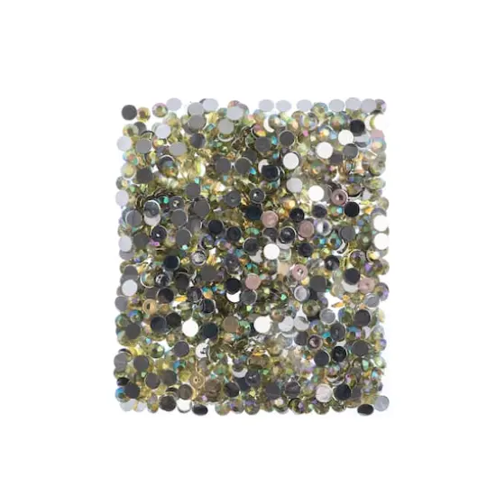 John Bead 6mm Acrylic Round Flat Back Rhinestones, 1,000ct. Yellow AB {4}