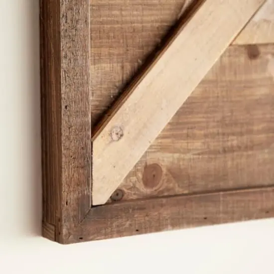 48" Brown Farmhouse Abstract Wood Wall Decor {5}