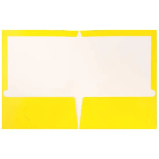 JAM Paper Glossy Laminated Two Pocket Folders, 100ct. Yellow {4}