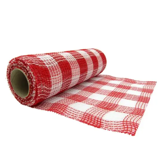 10" x 19ft. Red & White Buffalo Check Mesh by Celebrate It&trade; {4}