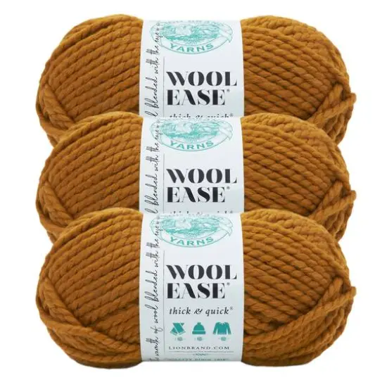 3 Pack Lion Brand&reg; Wool-Ease Thick & Quick Yarn Butterscotch {1}