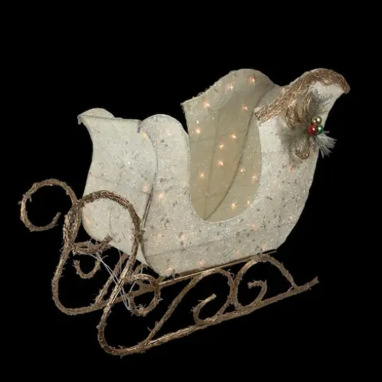 39" Ivory & Gold Sleigh Outdoor Christmas D&eacute;cor {3}