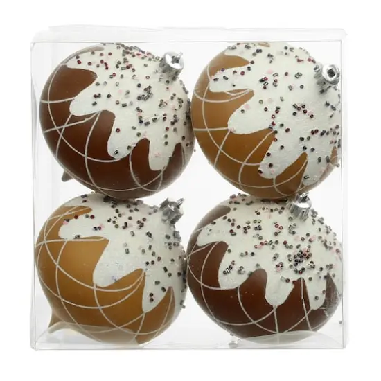 4 Pack 4.7" Gingerbread Sprinkle Shatterproof Onion Ornaments by Ashland&reg; {5}
