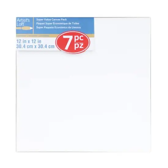 7 Pack 12" x 12" Super Value Canvas by Artist's Loft&reg; {7}