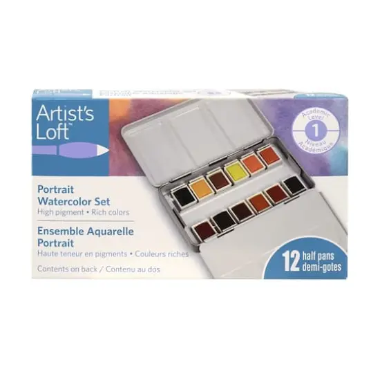12 Half Pans Portrait Watercolor Set by Artist's Loft&trade; {7}