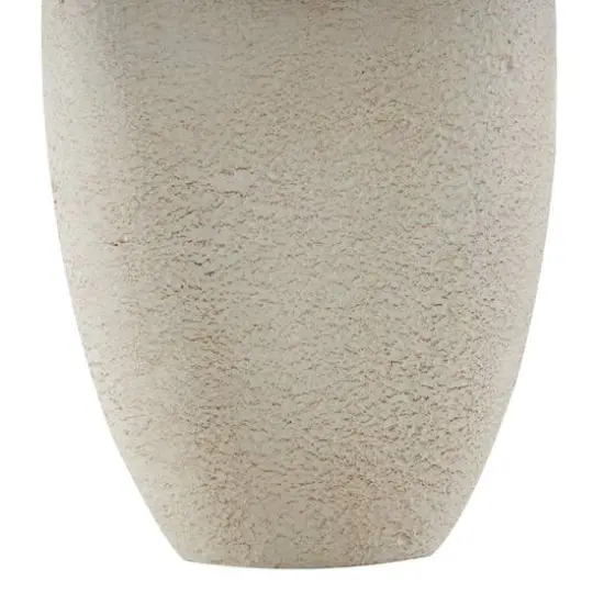 17.5" Cream Paper Mache Abstract Curved Cutout Vase with Brown Distressed Texturing {6}