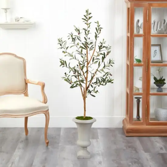 5ft. Olive Artificial Tree in Sand Colored Urn {4}