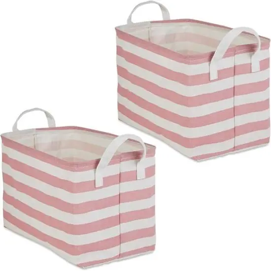 DII&reg; Striped Laundry Bins, 2ct. Rose Stripe {1}