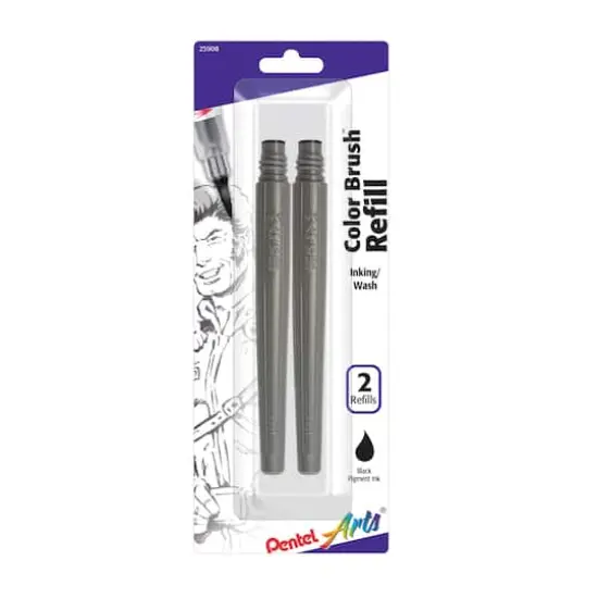 Pentel&reg; Pigmented Sepia Color Brush Pen Refill Ink Cartridges, 2ct. {1}