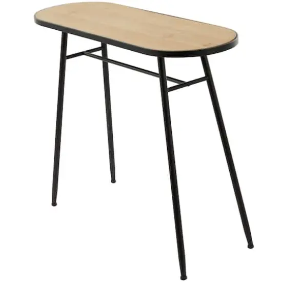 30" Brown Metal Industrial Console Table {3}