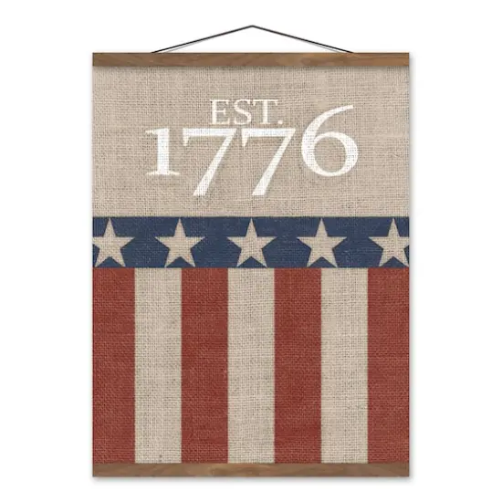 Est. 1776 Teak Hanging Canvas {1}