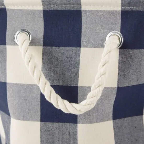 DII&reg; Medium Buffalo Check Round Storage Bin Navy/Off White {5}