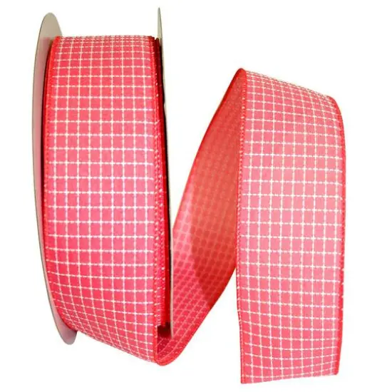 JAM Paper 2.5" x 50yd. Saddle Linen Wired Ribbon Coral {2}