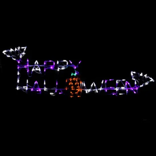 57" Lighted Happy Halloween Sign {1}
