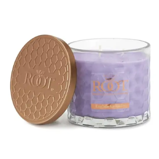 Root Candles Signature 3-Wick Honeycomb Beeswax Blend Jar Candle English Lavender {1}