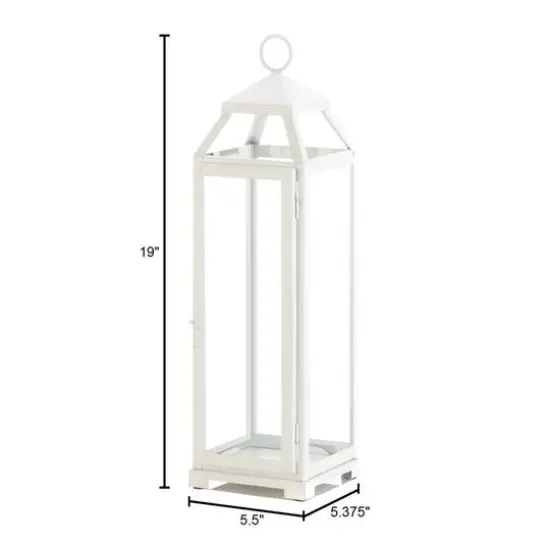 19" Country White Open Top Lantern {5}