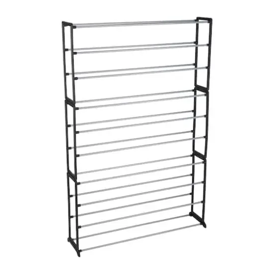 Simplify Black 50 Pair Shoe Organizer Rack {1}