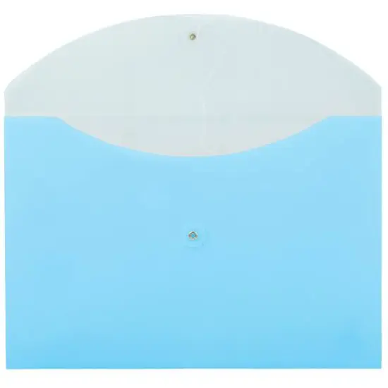 JAM Paper Letter Booklet Plastic Envelopes with Button & String Tie Closure, 12ct. Two Tone Blueberry {4}