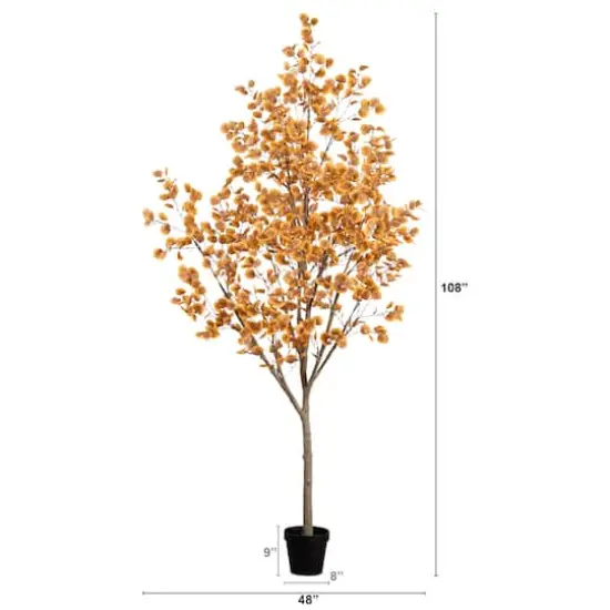 9ft. Potted Artificial Autumn Eucalyptus Tree {5}