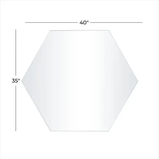 White Contemporary Wall Mirror, 40" x 2" x 35" {6}