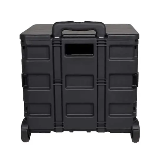 Everything Mary Collapsible Rolling Cart with Lid Black {4}