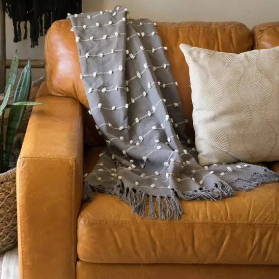 DII&reg; Gray Woven Loop Throw {7}